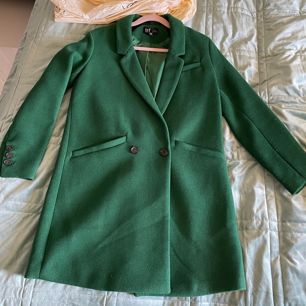 Green Cashmere Trench Coat size small